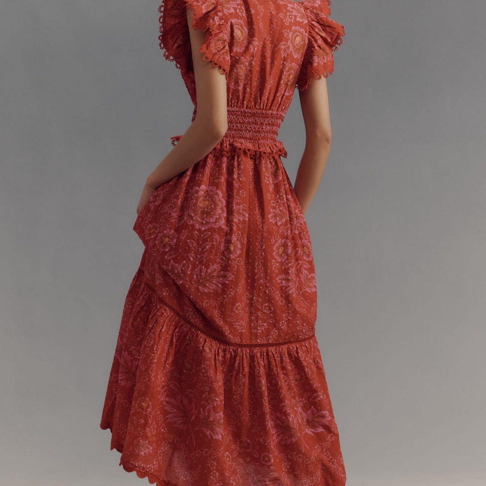 Elegant Red Floral Dress